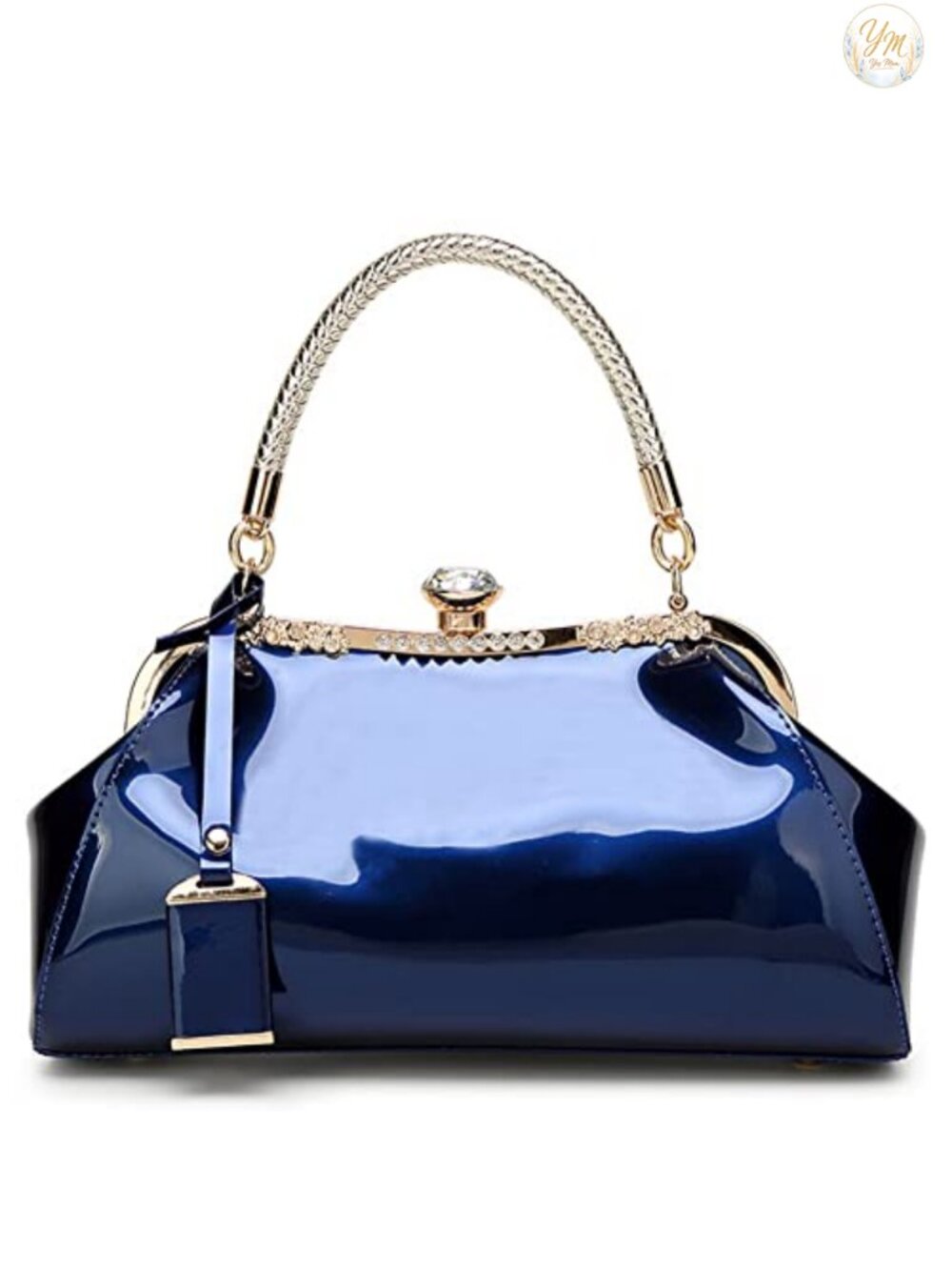 Glossy Patent Leather Handbag for Women Top Handle Tote Evening Shoulder Bag